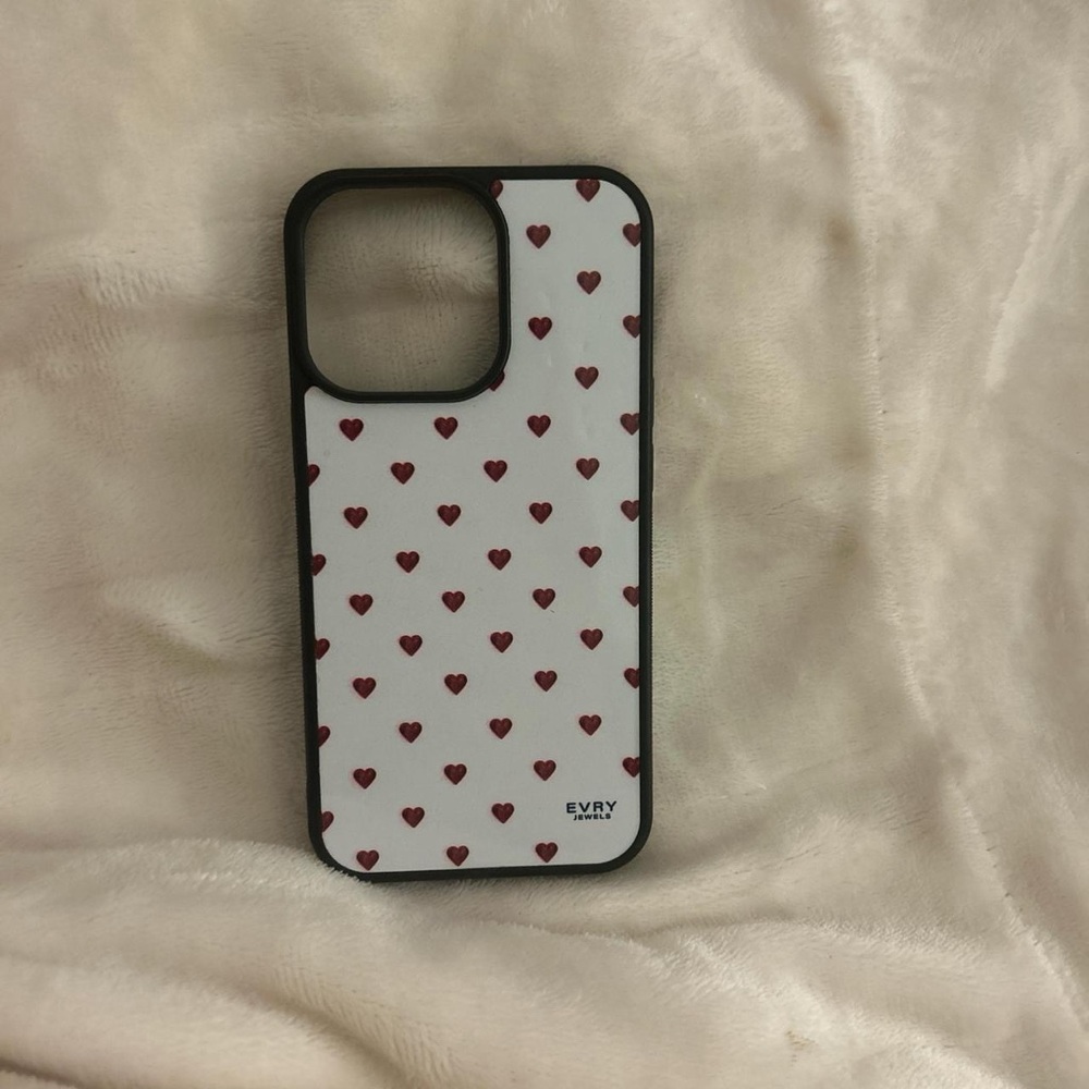 EVRY Heart Pattern Phone Case - Red and White